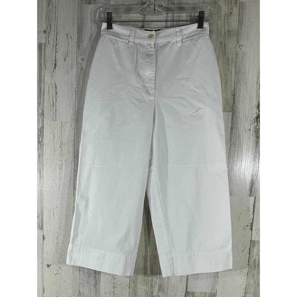 Lauren Ralph Lauren Womens Capris Size 4 (26x21.5) White Wide Leg High Rise‎